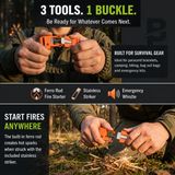 Orange Flint Fire Starter Buckle