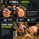 Flint Fire Starter Buckle