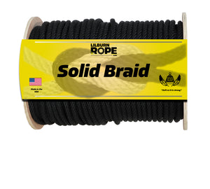 White or Black Solid Braid Polyester Rope 5/32", 1/4", 1/2" various lengths!
