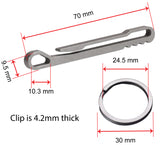 Titanium Pocket Clip & Key Ring Set – Minimalist EDC Design