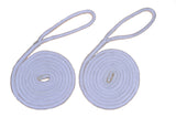1/4" White Fender Line For Boats - Double Braided Nylon 6 Feet Marine Rope - 2 Pack