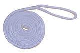1/4" White Fender Line For Boats - Double Braided Nylon 6 Feet Marine Rope - 2 Pack