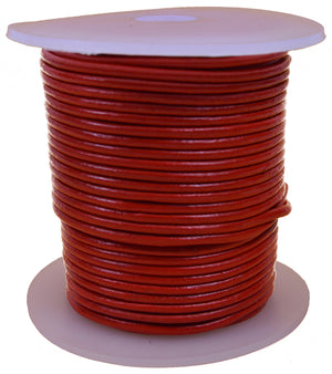 Red 2mm Leather Round Cord