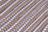 3/8" Gold and White Fender Line For Boats - Double Braided Nylon 6 Feet Marine Rope - 2 Pack