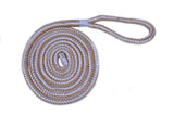 3/8" Gold and White Fender Line For Boats - Double Braided Nylon 6 Feet Marine Rope - 2 Pack