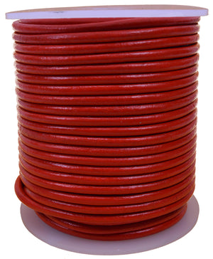 Red 3mm Leather Round Cord
