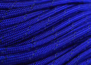Reflective Tracer Electric Blue Paracord - 50 Feet